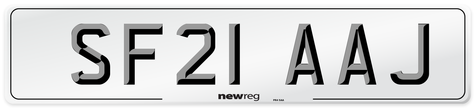 SF21 AAJ Number Plate from New Reg